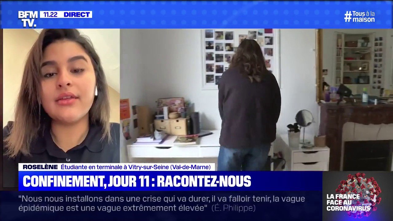 Roselène (élève en terminale à Vitry-sur-Seine): "je m'inquiète par rapport au bac parce que j'ai beaucoup de mal à réviser à la maison"