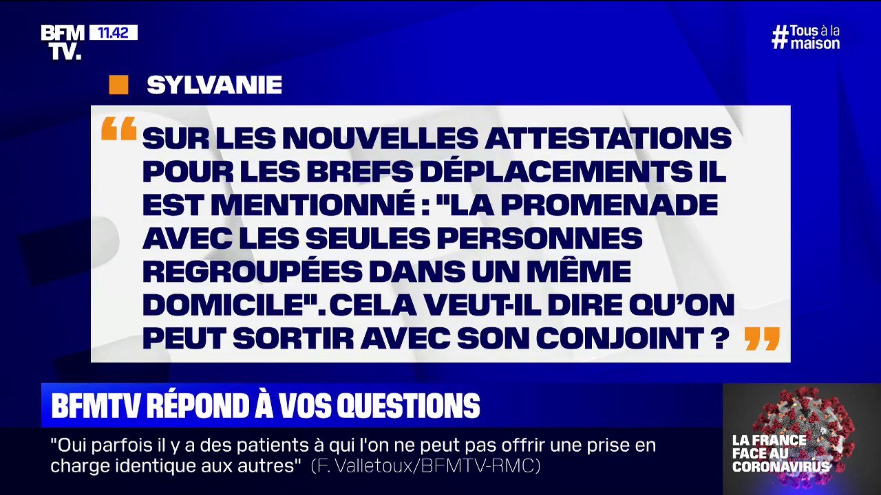 Peut-on sortir avec son conjoint pour les brefs déplacements mentionnés sur les attestations ?