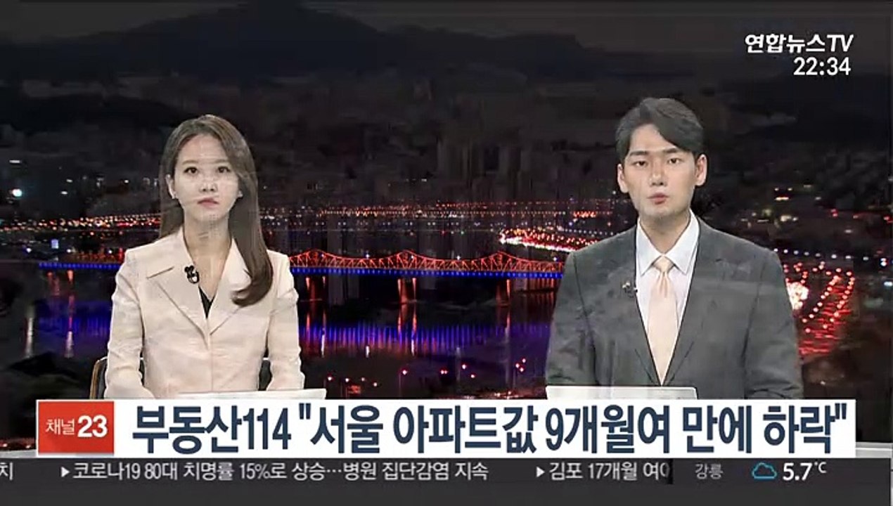 부동산114 "서울 아파트값 9개월여 만에 하락"