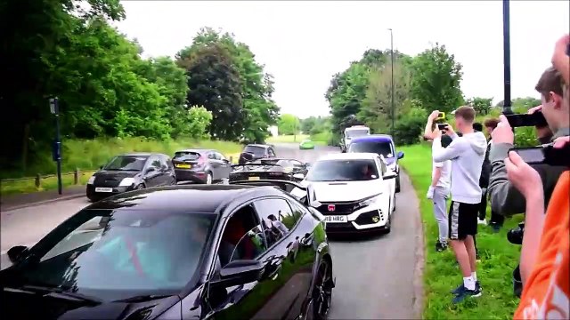 Cars Leaving a car show - Drifts, Burnouts and Wheelspins Part 1