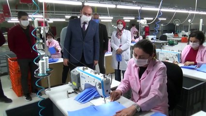 Çanta fabrikasında ücretsiz maske üretimi başladı - AMASYA