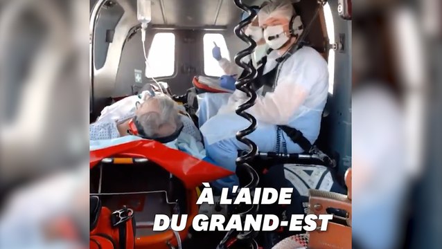 Coronavirus: les images de l'intérieur des hélicoptères qui transportent les malades