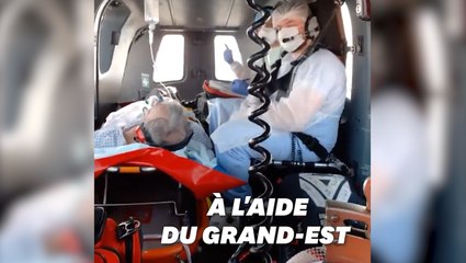 Coronavirus: les images de l'intérieur des hélicoptères qui transportent les malades
