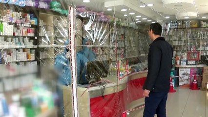 Eczaneden koronavirüse karşı asetatlı naylonla önlem - AMASYA