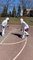 Two Guys Play Basketball Wearing Hazmat Suits