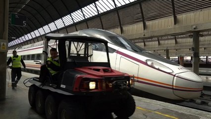 Desinfección en la Estación de ffcc Santa Justa en Sevilla