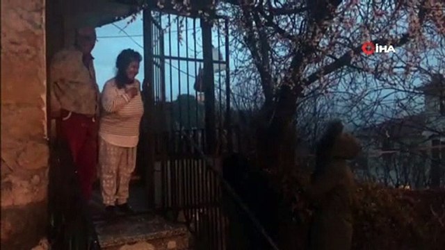 Sokak hayvanlarını besleyen ekibe yaşlı çiftten teşekkür