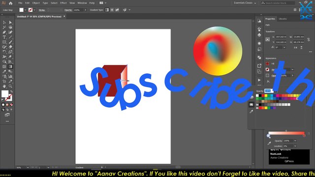 Gradient Tool | Adobe Illustrator | Tutorial | Class 24 | @Aanav Creations @Technical Maanav