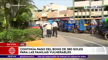 Primera Edición: Continúa pago del bono de 380 soles para familias vulnerables