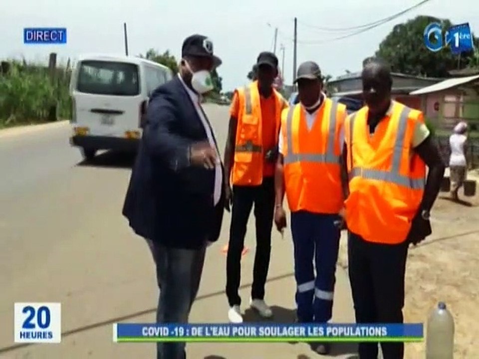 RTG / Covid 19 - Le ministère de l’énergie et des ressources hydrauliques avec l’appui de la SEEG a procédé à la distribution de l’eau pour soulager les populations des quartiers reculés