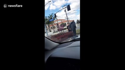 Bizarre street fight in California amid quarantine outbreak