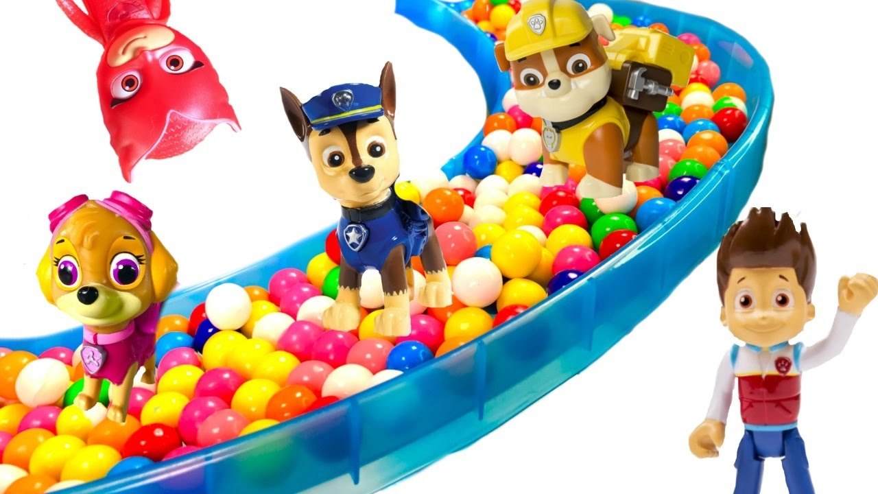 Colorful Paw Patrol Gumball Pool and Slide with Fizzy Fun Toys - video  Dailymotion
