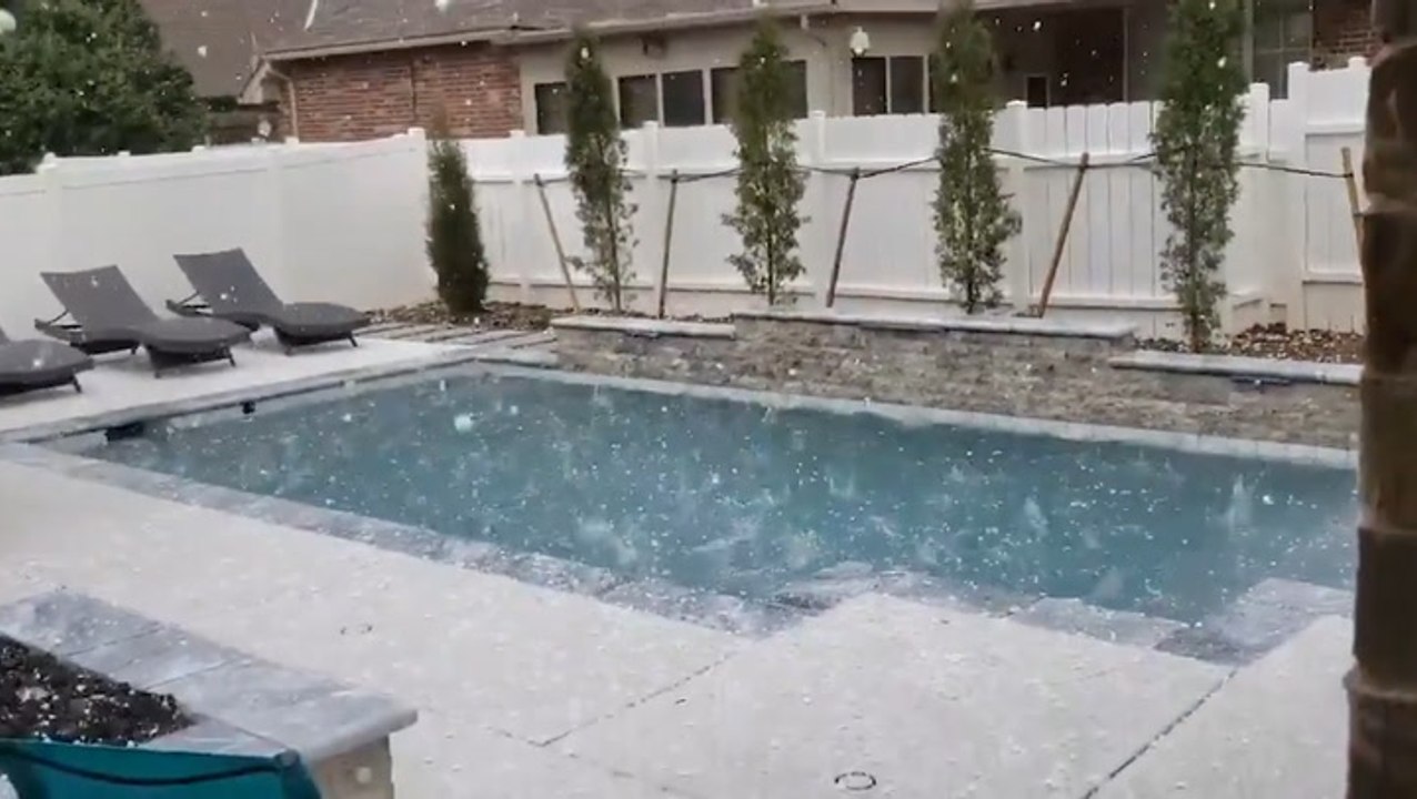 Hail pummels Oklahoma backyard