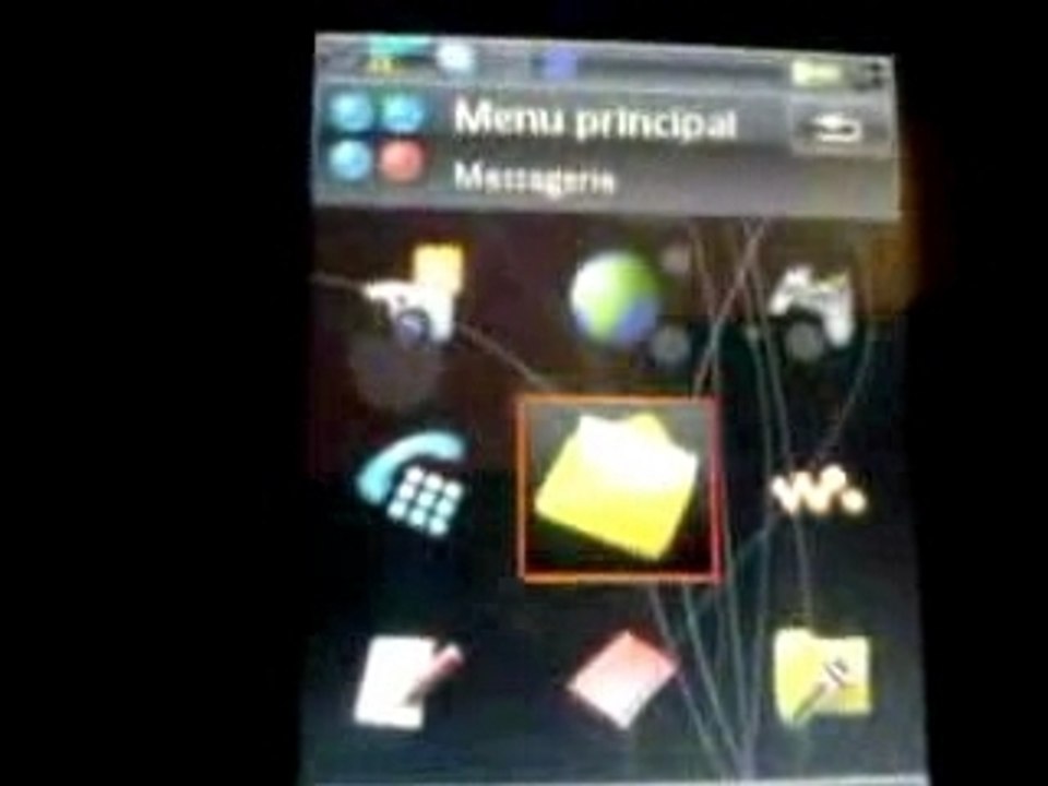 Menus du Sony Ericsson w960i