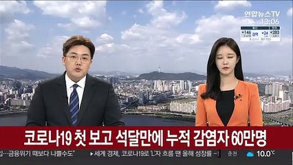 코로나19 첫 보고 석달 만에 누적 감염자 60만명