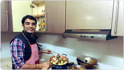 Shergil honing his newfangled cooking skill during lockdown
