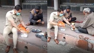 Policemen Feeding Beggars During Lockdown Is Heartwarming