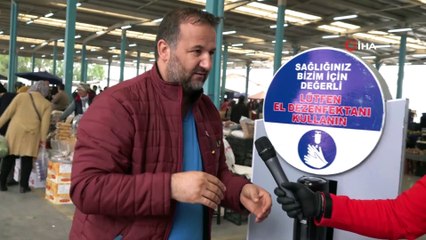 Pamukkale'de pazar yerlerinde seyyar dezenfekte çalışmaları devam ediyor