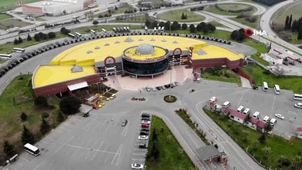 Otogardaki sakinlik havadan görüntülendi