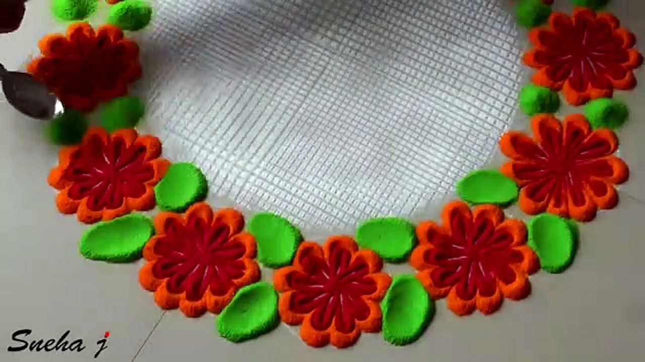 Best Rangoli, Trick  Festival, Special Rangoli ,using comb  ,Rangoli Hack