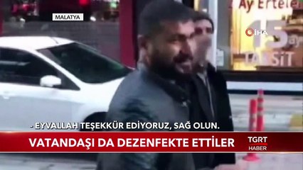 Kenti Dezenfekteye Çıkan Ekipler Vatandaşları da İlaçladı