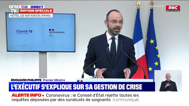 Édouard Philippe: Nous vivons une crise sanitaire sans précédent depuis au moins un siècle