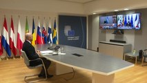 Charles Michel durante la cumbre por videoconferencia