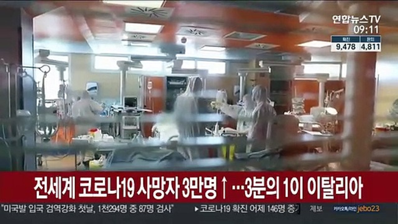 전 세계 코로나19 사망자 3만명 넘어…3분의 1이 이탈리아