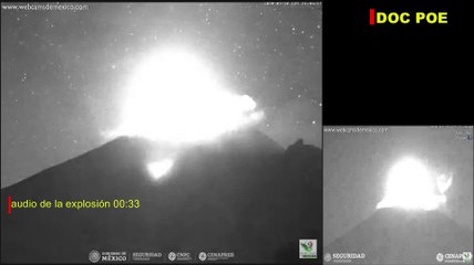 PODEROSO RUGIR DEL POPOCATÉPETL A LAS 21:44 DEL 28 DE MARZO 2020