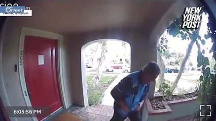 عامل توصيل بأمازون يبصق على طرد قبل توصيله وشكوك حول إصابته بكورونا (فيديو)