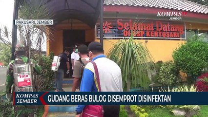 Gudang Beras Bulog Disemprot Disinfektan