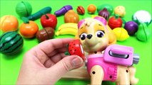 Learn Names of Fruits And Vegetables Paw Patrol Toys Velcro Wooden Food For Kids Toddlers