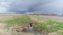 Storm chaser captures moment huge tornado rips through Jonesboro in Arkansas
