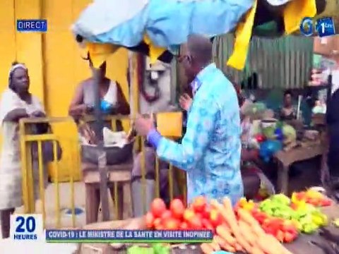 RTG / Covid 19 - Le Ministre de la santé en visite inopinée dans certaines surfaces commerciales de la ville