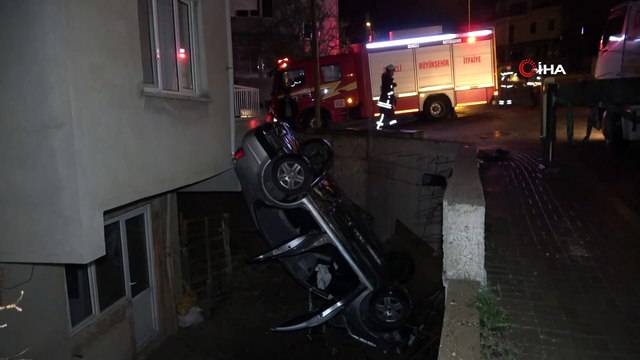 Hızını alamadı evin bahçesine uçtu