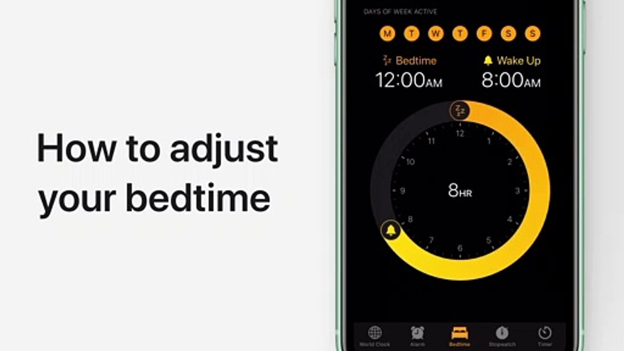 Comment régler l'heure du coucher dans l'application Horloge sur iPhone, iPad et iPod touch – Apple Support