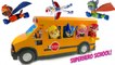 Paw Patrol Rides School Bus to Superhero Super Pup School Wheels on the Bus Song