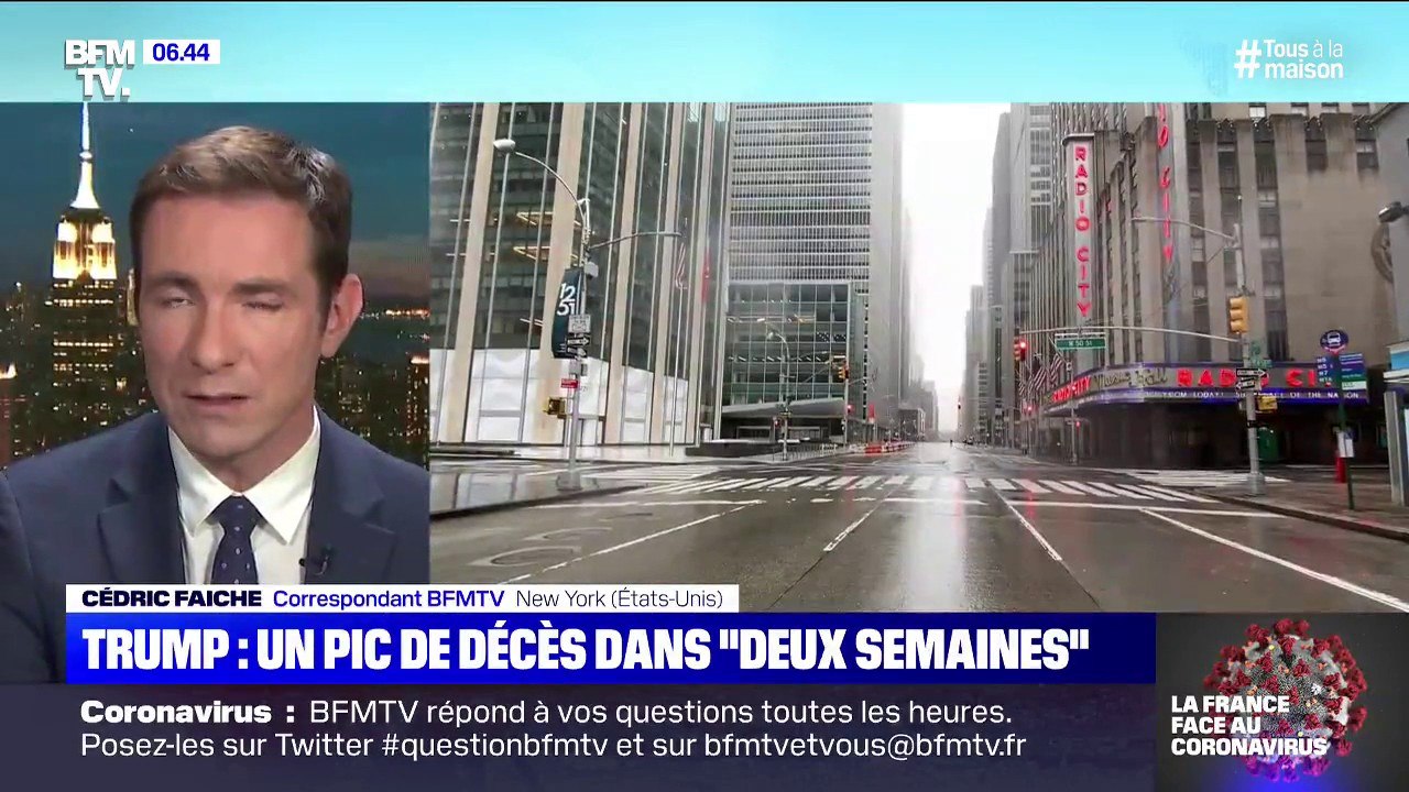 Coronavirus: un pic de décès atteint dans "deux semaines" aux Etats-Unis d'apèrs Donald Trump