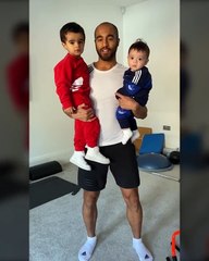 Football - Lucas Moura exercising with his kids