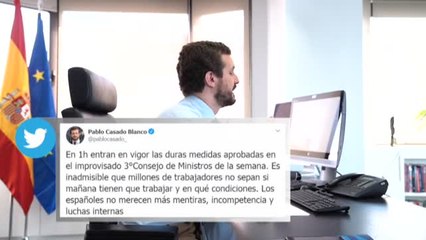 La oposición critica la tardanza del BOE en publicar el decreto de paralización de actividades no esenciales