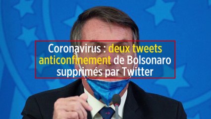 Coronavirus : deux tweets anticonfinement de Bolsonaro supprimés par Twitter