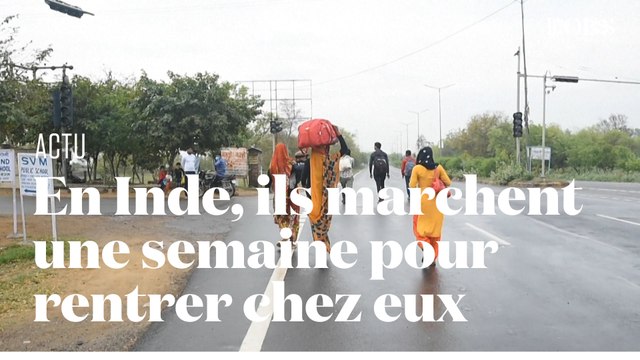 En Inde, les travailleurs migrants bloqués par le Covid-19, rentrent chez eux à pied