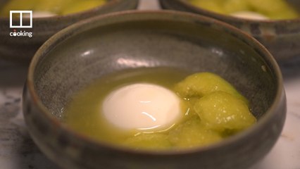 Chef Hideaki Sato from Ta Vie makes a fresh jasmine blancmange with Japanese melon