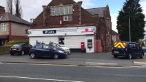 Police at the scene of an investigation at McColl's shop in Ribbleton Avenue, Preston on Monday, March 30