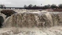 Heavy flooding at Sioux Falls as storm blows in from the north