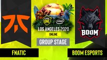 Dota2 - Fnatic vs. BOOM Esports - Game 2 - Group Stage - SEA - ESL One Los Angeles