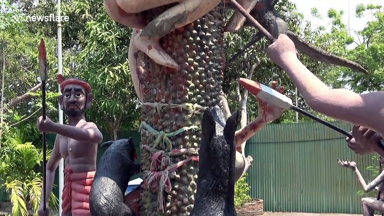 Gruesome 'hell garden' at Buddhist temple in Thailand shows sinners being tortured in the afterlife