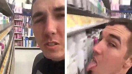 Il se filme en train de lécher des produits dans un magasin