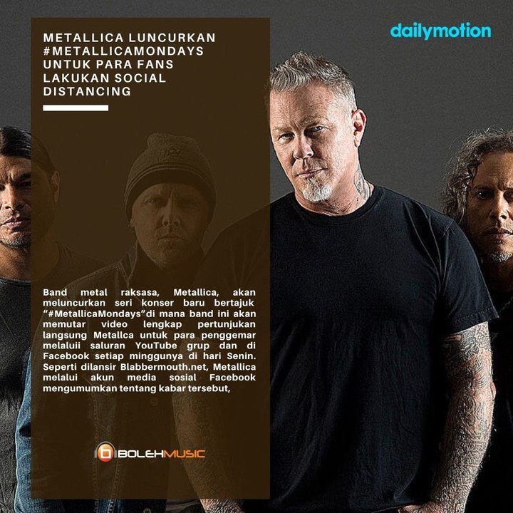 Metallica Luncurkan #MetallicaMondays Untuk Para Fans Lakukan Social Distancing