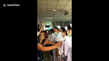 Thai hospital workers clap for coronavirus nurses